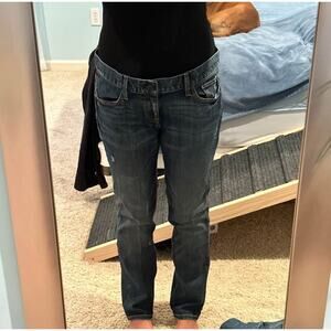 Ann Taylor Loft Dark Blue Straight Leg Jeans NWOT 12 Petite